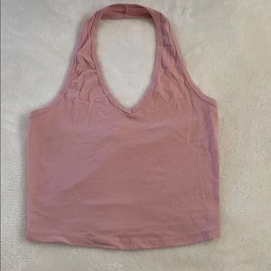 Pink halter tank top